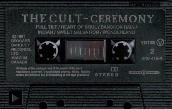 The Cult - Ceremony [Cassette] | Vertigo (510 419-4) - 4