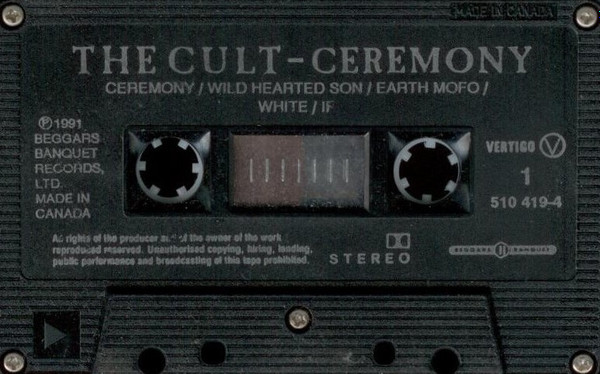 The Cult - Ceremony [Cassette] | Vertigo (510 419-4) - 3