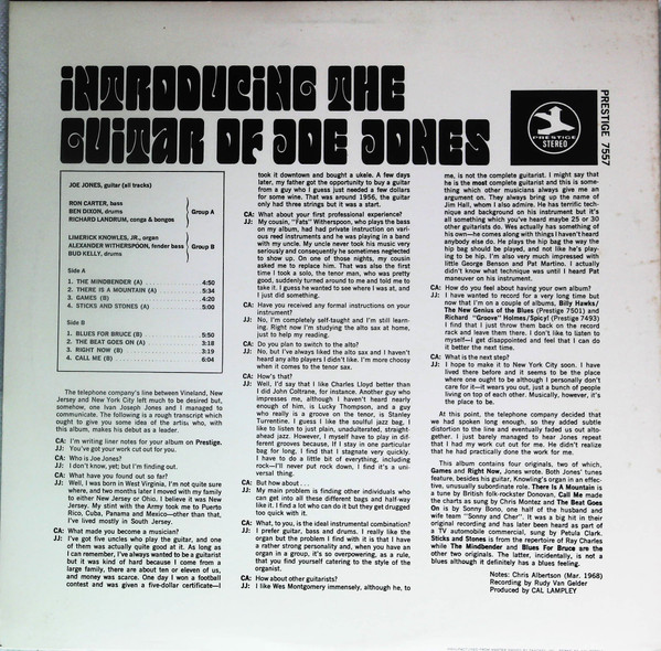 Ivan 'Boogaloo' Joe Jones - Introducing The Psychedelic Soul Jazz Guitar Of Joe Jones | Prestige (PR 7557) - 2 Ivan 'Boogaloo' Joe Jones - Introducing The Psychedelic Soul Jazz Guitar Of Joe Jones | Prestige (PR 7557) - 2