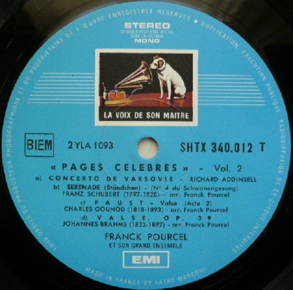 Franck Pourcel Et Son Grand Orchestre - Pages Célèbres N°2 | La Voix De Son Maître (SHTX 340.012) - 3 Franck Pourcel Et Son Grand Orchestre - Pages Célèbres N°2 | La Voix De Son Maître (SHTX 340.012) - 3
