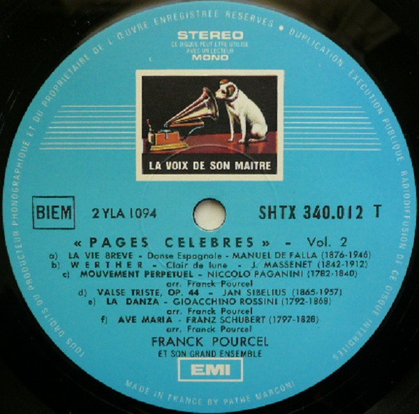 Franck Pourcel Et Son Grand Orchestre - Pages Célèbres N°2 | La Voix De Son Maître (SHTX 340.012) - 4 Franck Pourcel Et Son Grand Orchestre - Pages Célèbres N°2 | La Voix De Son Maître (SHTX 340.012) - 4