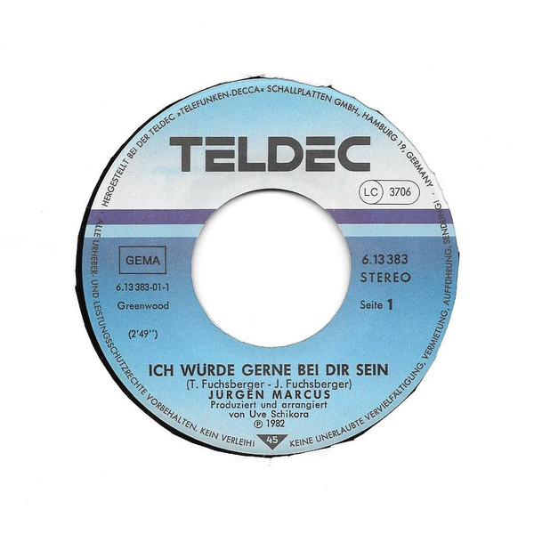 Jürgen Marcus - Ich Würde Gerne Bei Dir Sein | TELDEC (6.13 383)