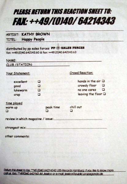 Kathy Brown - Happy People (Part I) | U.S.S. (USS 015) - 3 Kathy Brown - Happy People (Part I) | U.S.S. (USS 015) - 3