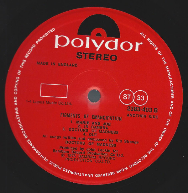 Doctors Of Madness - Figments Of Emancipation | Polydor (2383 403) - 2 Doctors Of Madness - Figments Of Emancipation | Polydor (2383 403) - 2