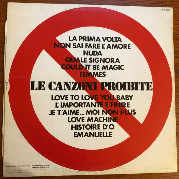 Various - Le Canzoni Proibite | Up (LPUP 5043) - 2 Various - Le Canzoni Proibite | Up (LPUP 5043) - 2
