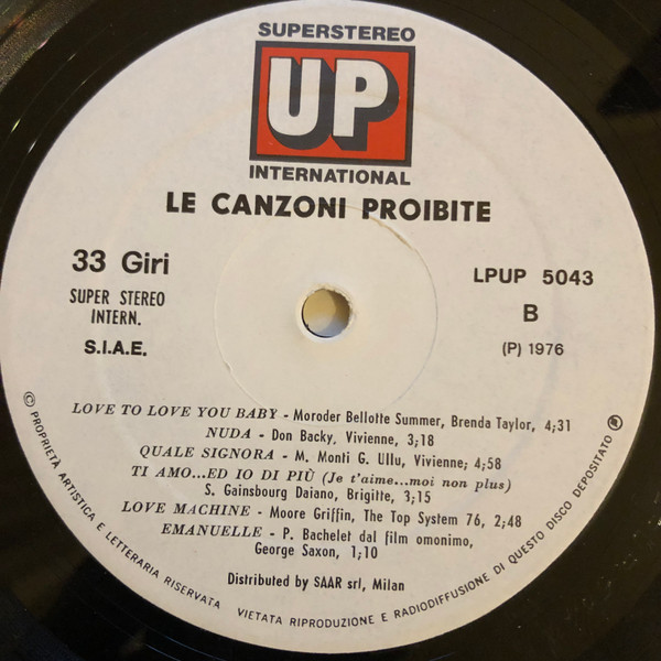 Various - Le Canzoni Proibite | Up (LPUP 5043) - 4 Various - Le Canzoni Proibite | Up (LPUP 5043) - 4
