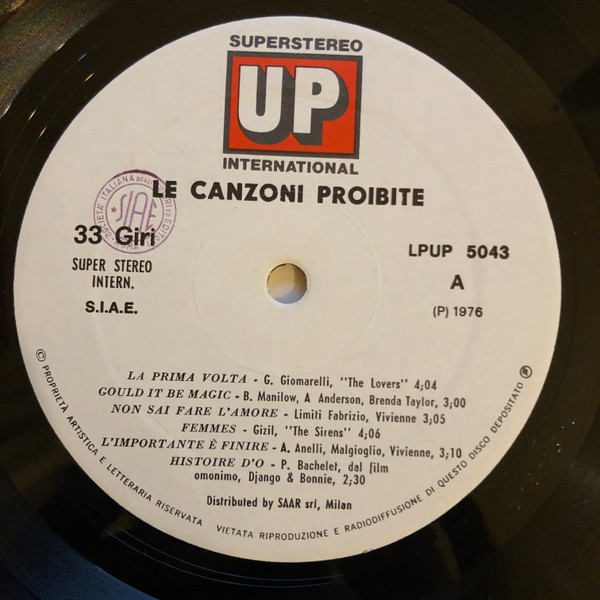 Various - Le Canzoni Proibite | Up (LPUP 5043) - 3 Various - Le Canzoni Proibite | Up (LPUP 5043) - 3