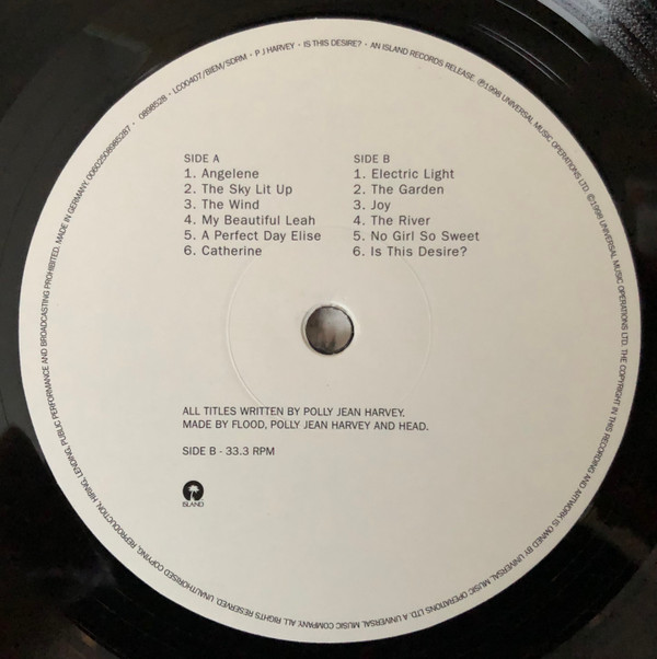 PJ Harvey - Is This Desire? | Island Records (0898528) - 4