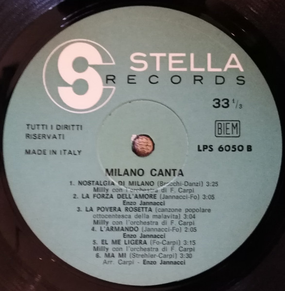 Enzo Jannacci / Milly - Milano Canta | Stella Records (LPS 6050) - 4 Enzo Jannacci / Milly - Milano Canta | Stella Records (LPS 6050) - 4