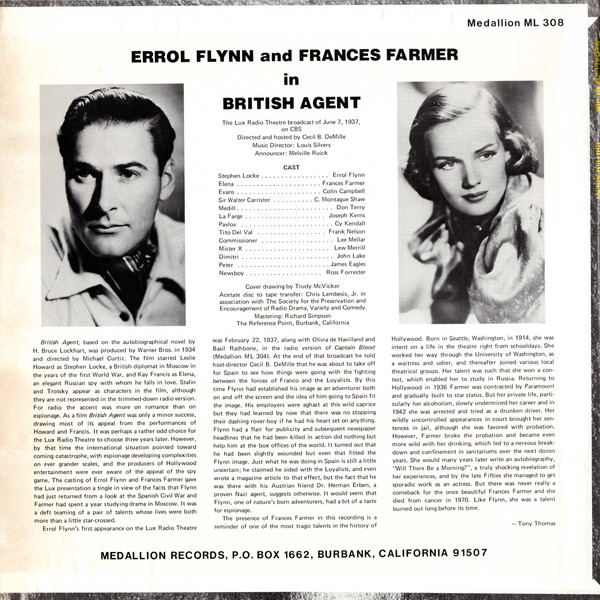 Errol Flynn - British Agent: The Radio Version of the 1934 Film | Medallion (ML 308) - 2 Errol Flynn - British Agent: The Radio Version of the 1934 Film | Medallion (ML 308) - 2