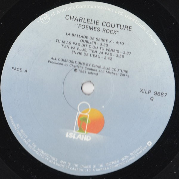 Charlélie Couture - Poèmes Rock | Island Records (XILP 9687) - 3 Charlélie Couture - Poèmes Rock | Island Records (XILP 9687) - 3