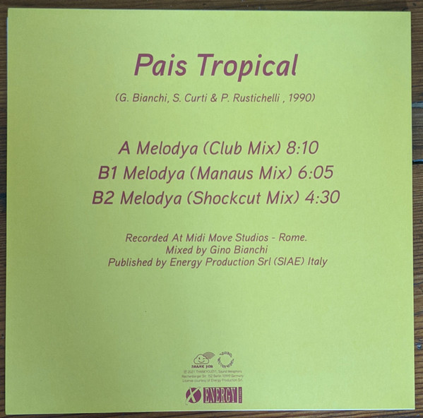 Pais Tropical - Melodya | THANK YOU (THANKYOU013)