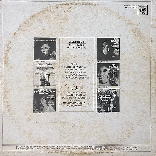 Javier Solís - No Te Vayas Don't Leave Me | Columbia (EX 5206) - 2