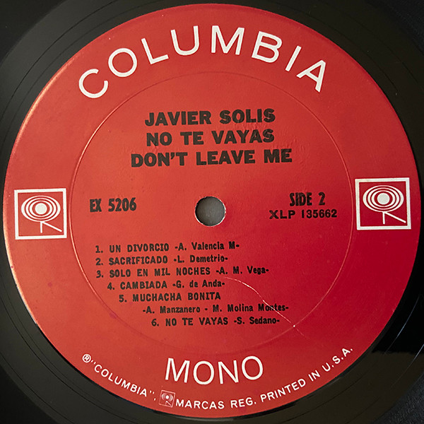 Javier Solís - No Te Vayas Don't Leave Me | Columbia (EX 5206) - 4