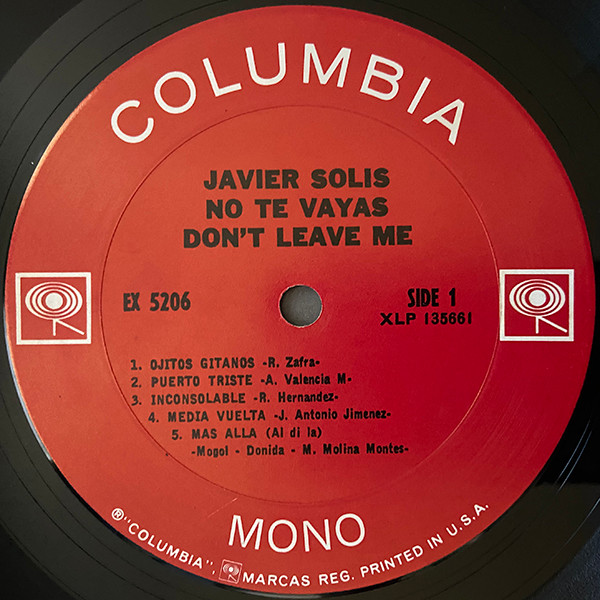 Javier Solís - No Te Vayas Don't Leave Me | Columbia (EX 5206) - 3
