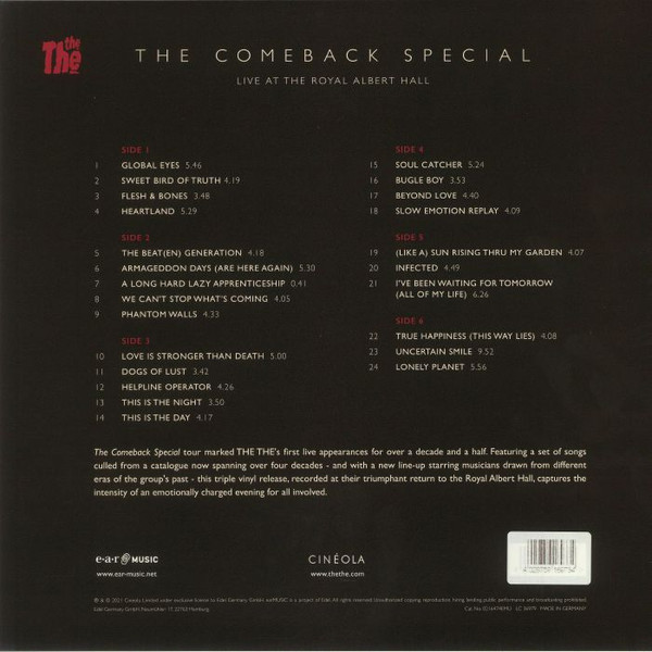 The The - The Comeback Special (Live At The Royal Albert Hall) | Cinéola (0216474EMU) - 2