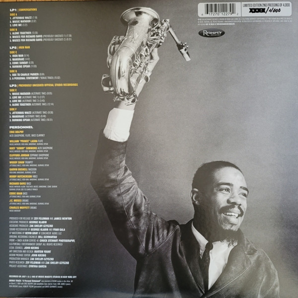 Eric Dolphy - Musical Prophet (The Expanded 1963 New York Studio Sessions) | Resonance Records (HLP-9035) - 3 Eric Dolphy - Musical Prophet (The Expanded 1963 New York Studio Sessions) | Resonance Records (HLP-9035) - 3