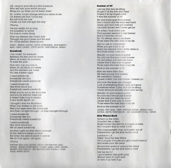 Bryan Adams - Reckless | A&M Records (395 013-2) - 4