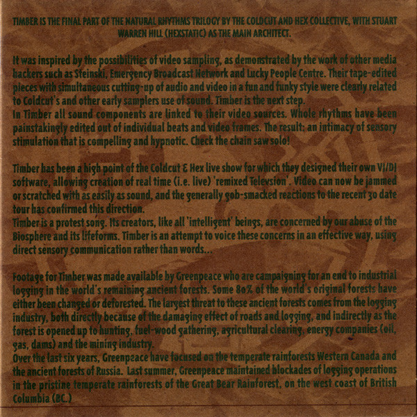 Coldcut & Hexstatic - Timber | Ninja Tune (ZEN CDS65A) - 4