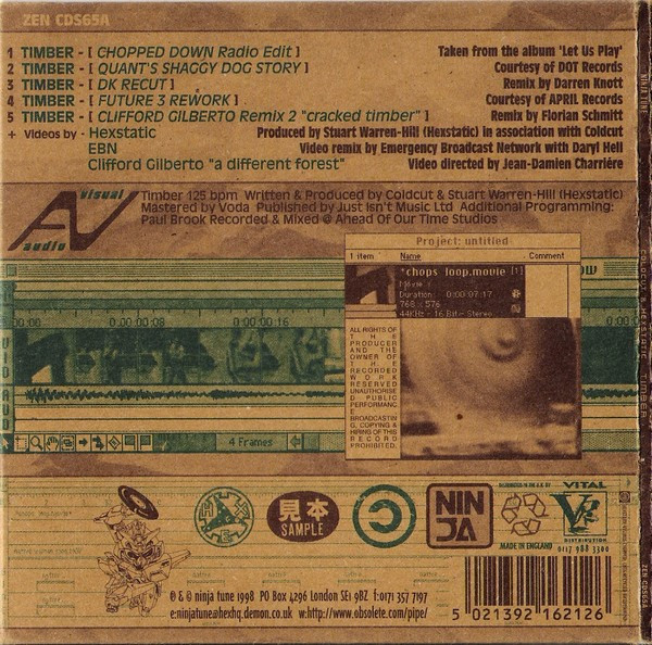 Coldcut & Hexstatic - Timber | Ninja Tune (ZEN CDS65A) - 2