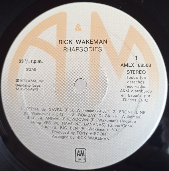 Rick Wakeman - Rhapsodies | A&M Records (AMLX 68508) - 4
