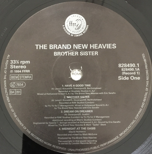 The Brand New Heavies - Brother Sister | FFRR (828 490 1) - 2