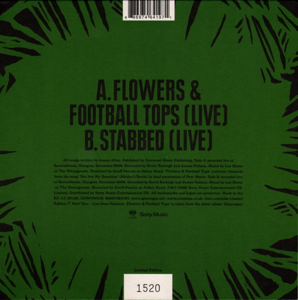 Glasvegas - Flowers & Football Tops | Columbia (GOWOW019) - 2 Glasvegas - Flowers & Football Tops | Columbia (GOWOW019) - 2
