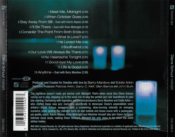 Diane Schuur - Midnight | Concord Jazz (CCD-2162-2) - 2
