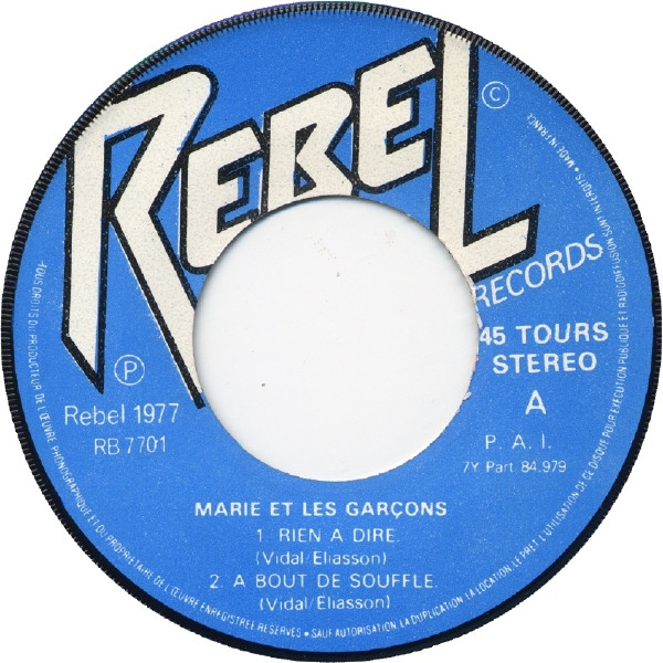 Marie Et Les Garçons - Rien A Dire | Rebel Records (RB 7701) - 3