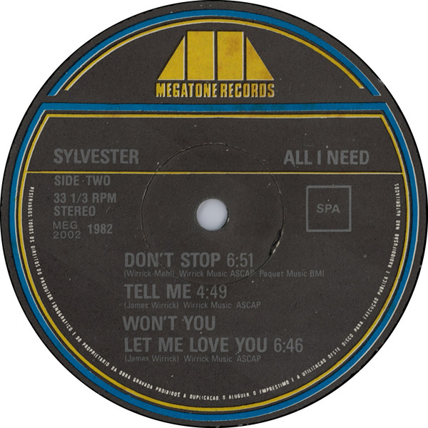 Sylvester - All I Need | Gira (MEG-2002) - 3