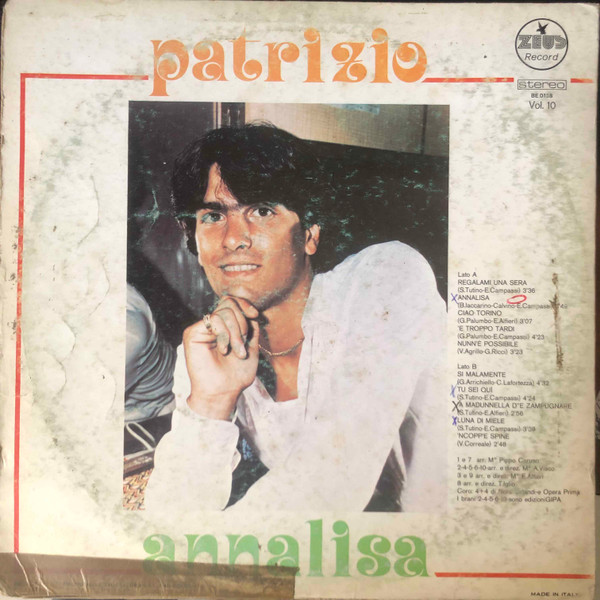 Patrizio - Annalisa | Zeus Record (BE 0138) - 2 Patrizio - Annalisa | Zeus Record (BE 0138) - 2