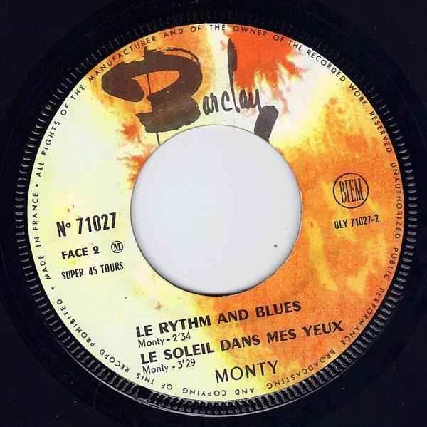 Monty - Le Rythm And Blues | Barclay (71 027 M) - 4