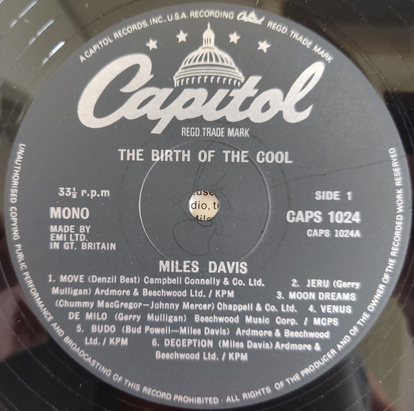 Miles Davis - The Birth Of The Cool | Capitol Records (CAPS 1024) - 3 Miles Davis - The Birth Of The Cool | Capitol Records (CAPS 1024) - 3