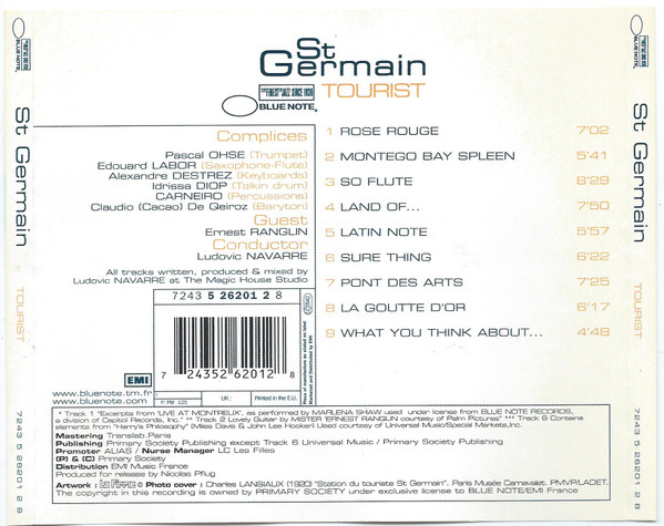St Germain - Tourist | Blue Note (7243 5 26201 2 8) - 2