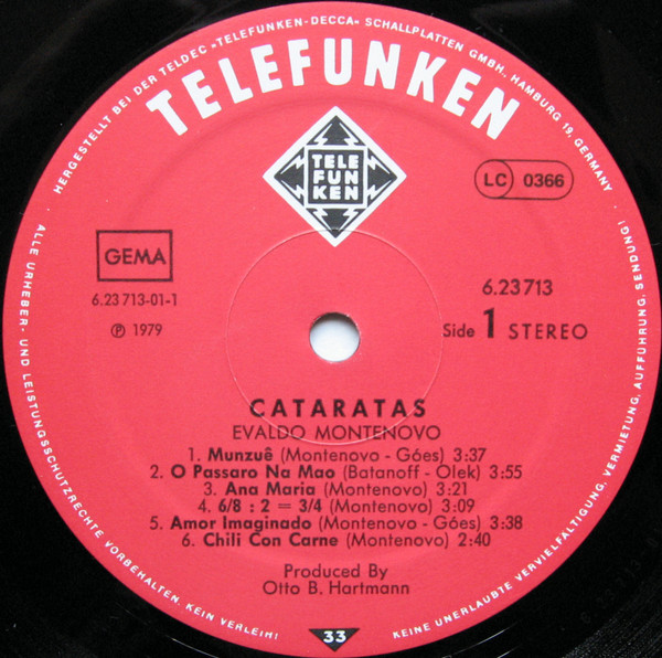 Evaldo Montenovo - Cataratas | Telefunken (6.23713 AS) - 3