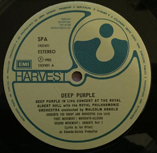 Deep Purple & Royal Philharmonic Orchestra Conducted By Malcolm Arnold - Concerto For Group And Orchestra | Harvest (1907491) - 2