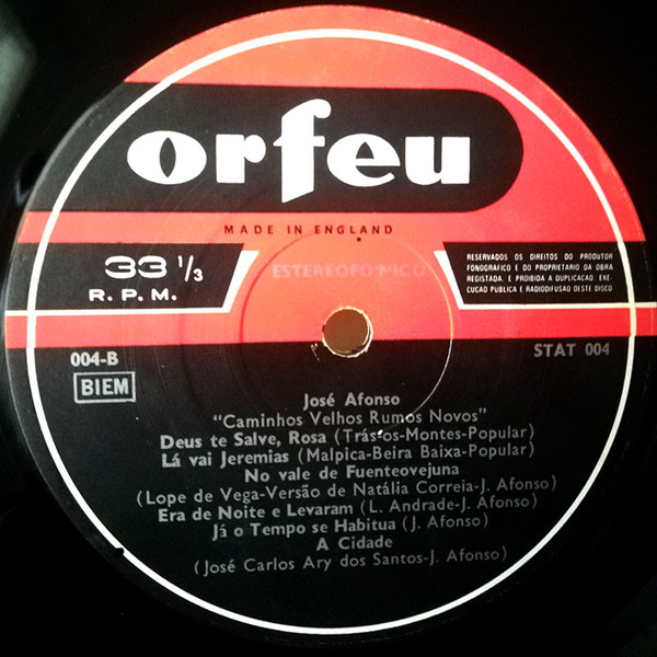 José Afonso - Contos Velhos Rumos Novos | Orfeu (STAT 004) - 4 José Afonso - Contos Velhos Rumos Novos | Orfeu (STAT 004) - 4