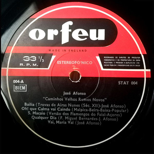 José Afonso - Contos Velhos Rumos Novos | Orfeu (STAT 004) - 3 José Afonso - Contos Velhos Rumos Novos | Orfeu (STAT 004) - 3
