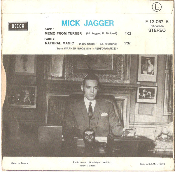 Mick Jagger - Memo From Turner | Decca (F 13.067) - 2