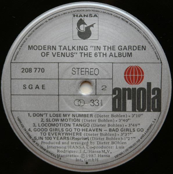Modern Talking - In The Garden Of Venus - The 6th Album | Ariola (208 770) - 4 Modern Talking - In The Garden Of Venus - The 6th Album | Ariola (208 770) - 4