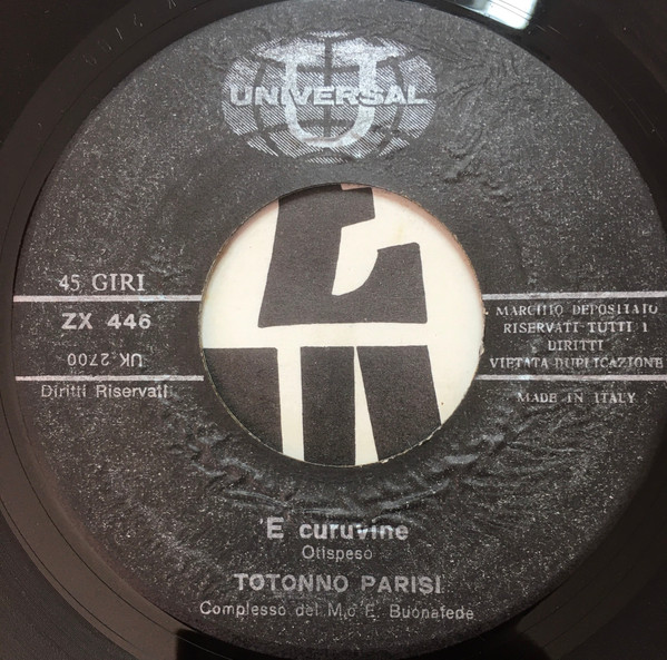 Totonno Parise - 'E Curuvine | Universal (ZX 446) - 3