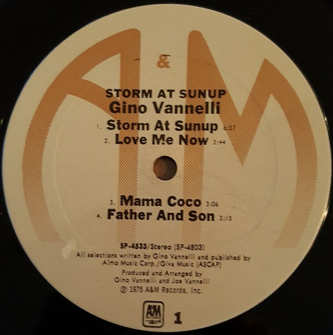 Gino Vannelli - Storm At Sunup | A&M Records (SP-4533)