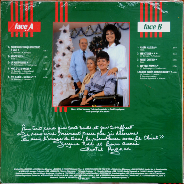 Chantal Pary - Pour Tous Ceux Qui Sont Seuls À Noël [Vinyl] | Les Productions Guy Cloutier (PGC-902) - 2