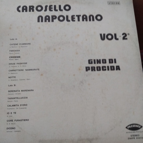 Gino Di Procida - Carosello Napoletano Vol. 2° | Presence Record (ZSKPR 55909) - 2 Gino Di Procida - Carosello Napoletano Vol. 2° | Presence Record (ZSKPR 55909) - 2
