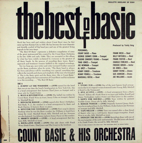 Count Basie Orchestra - The Best Of Basie | Roulette (SR 52081) - 2 Count Basie Orchestra - The Best Of Basie | Roulette (SR 52081) - 2