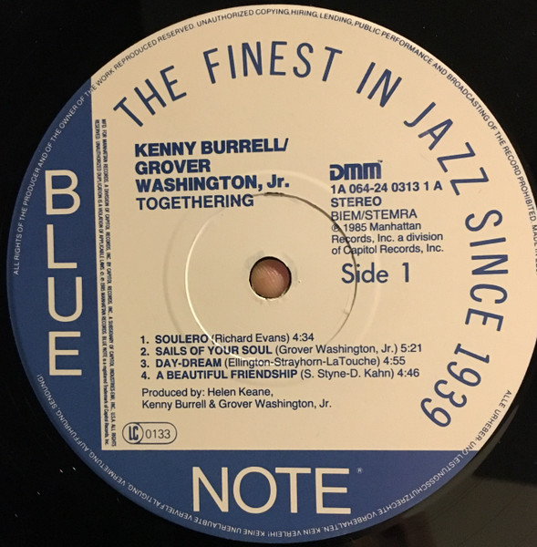 Kenny Burrell / Grover Washington, Jr. - Togethering | Blue Note (1A 064 24 0313 1) - 3