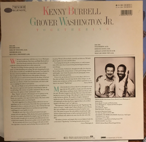 Kenny Burrell / Grover Washington, Jr. - Togethering | Blue Note (1A 064 24 0313 1) - 2