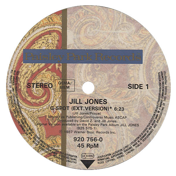 Jill Jones - G-Spot (Extended Version) | Paisley Park (920 756-0) - 3