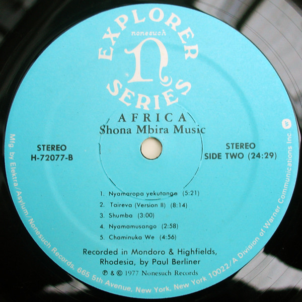 Shona - Africa - Shona Mbira Music | Nonesuch (H-72077) - 3