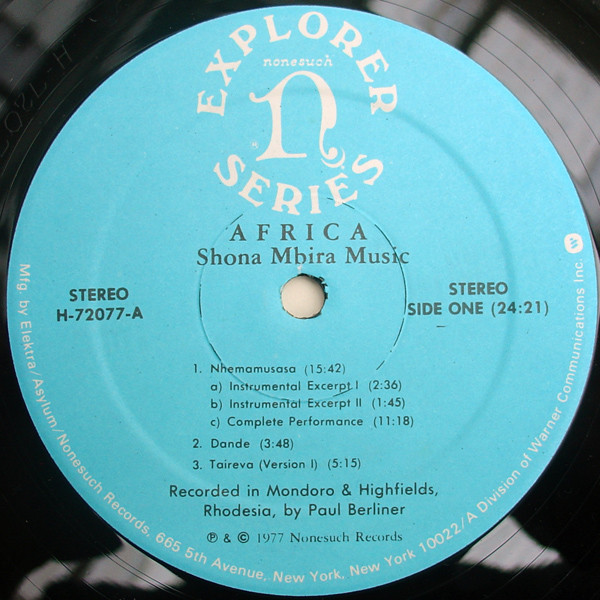 Shona - Africa - Shona Mbira Music | Nonesuch (H-72077) - 2